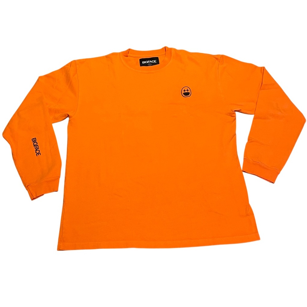 BIGFACE Men’s L Heavyweight Long Sleeve Oversized T-Shirt Jersey Embroidered